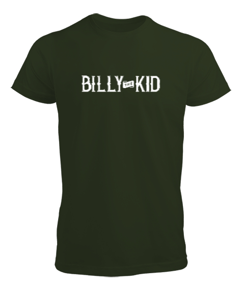 Tisho - Billy The Kid - Vahşi Batı - Wild West Haki Yeşili Erkek Tişört