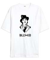 Billy The Kid - Vahşi Batı - Wild West V2 Beyaz Oversize Unisex Tişört - Thumbnail