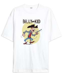 Billy The Kid - Vahşi Batı - Wild West V3 Beyaz Oversize Unisex Tişört