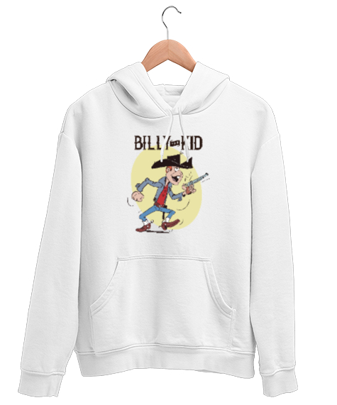 Tisho - Billy The Kid - Vahşi Batı - Wild West V3 Beyaz Unisex Kapşonlu Sweatshirt