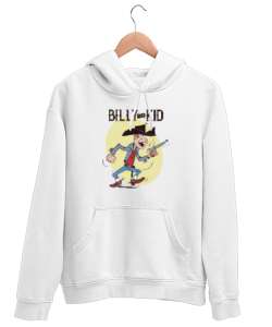 Billy The Kid - Vahşi Batı - Wild West V3 Beyaz Unisex Kapşonlu Sweatshirt