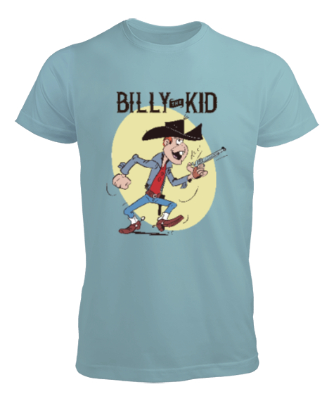 Tisho - Billy The Kid - Vahşi Batı - Wild West V3 Su Yeşili Erkek Tişört