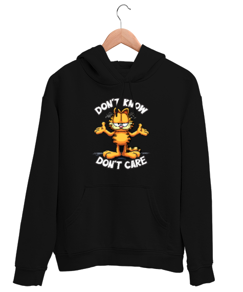 Tisho - Bilmiyorum Umursamıyorum, Dont Care Siyah Unisex Kapşonlu Sweatshirt