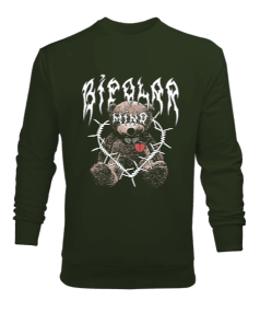 Bipolar Mind Bear Tasarım Baskılı Erkek Sweatshirt