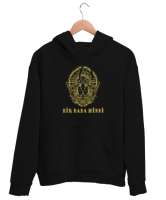 Bir Baba Hindi Siyah Unisex Kapşonlu Sweatshirt - Thumbnail