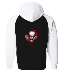 Bir Şapka İle Kafatası İskelet Kafa Siyah/Beyaz Orjinal Reglan Hoodie Unisex Sweatshirt