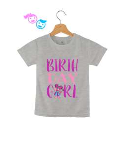 Birthday Girl Baby Baskılı Gri Çocuk Unisex