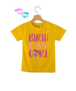 Birthday Girl Baby Baskılı Sarı Çocuk Unisex