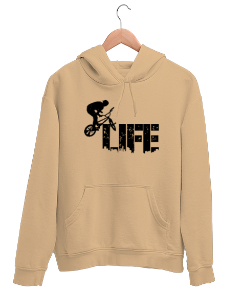 Tisho - Bisiklet - Bike Life Camel Unisex Kapşonlu Sweatshirt