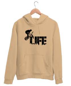 Bisiklet - Bike Life Camel Unisex Kapşonlu Sweatshirt