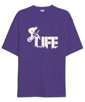 Bisiklet - Bike Life Mor Oversize Unisex Tişört - Thumbnail