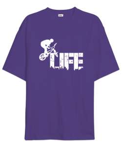 Bisiklet - Bike Life Mor Oversize Unisex Tişört