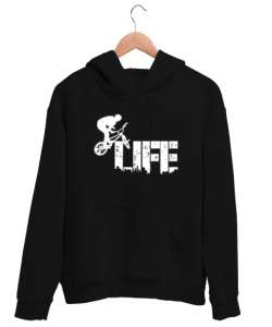 Bisiklet - Bike Life Siyah Unisex Kapşonlu Sweatshirt