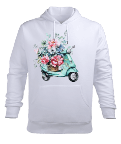 Bisikletli Erkek Kapüşonlu Hoodie Sweatshirt