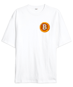 Bitcoin Baskılı Oversize Unisex Tişört