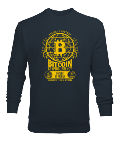 Bitcoin - Crypto V4 Blu Füme Erkek Sweatshirt