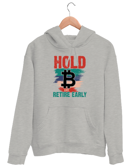 Tisho - Bitcoin - Erken emekli Ol - Hold Early Gri Unisex Kapşonlu Sweatshirt