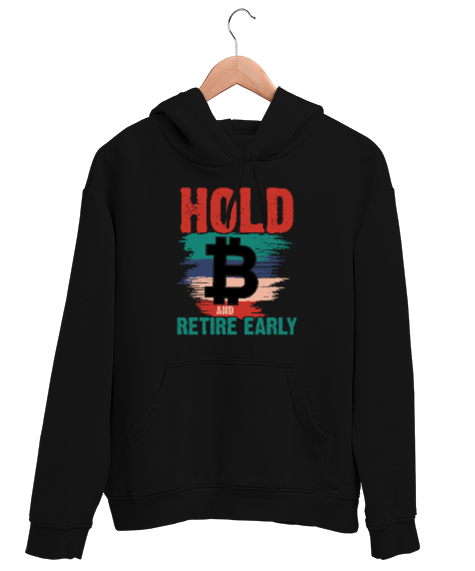 Tisho - Bitcoin - Erken emekli Ol - Hold Early Siyah Unisex Kapşonlu Sweatshirt