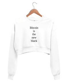 Bitcoin is the new Black Kadın Crop Sweatshirt