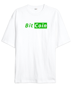 Bitcoin Kripto BTC v40 Oversize Unisex Tişört