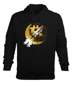 Bitcoin - Kripto - Cyripto Siyah Erkek Kapüşonlu Hoodie Sweatshirt