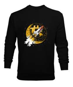 Bitcoin - Kripto - Cyripto Siyah Erkek Sweatshirt