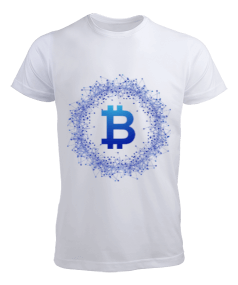  Bitcoin Logo Baskılı Erkek Tişört