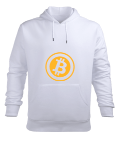 Bitcoin logolu Erkek Kapüşonlu Hoodie Sweatshirt