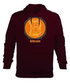 Bitcoin v2 Blauart Erkek Kapüşonlu Hoodie Sweatshirt