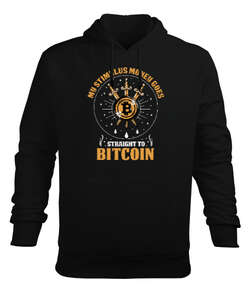 Bitcoin V3 Blu- Crypto Siyah Erkek Kapüşonlu Hoodie Sweatshirt