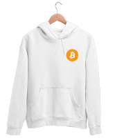 Bitcoin white Beyaz Unisex Kapşonlu Sweatshirt - Thumbnail