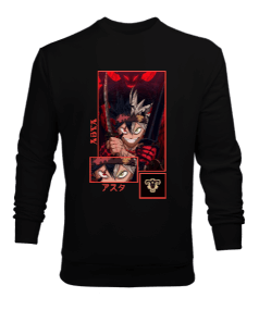 Black Clover Anime Asta Tasarım Baskılı Erkek Sweatshirt