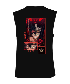 Black Clover Anime Asta Tasarım Baskılı Kesik Kol Unisex Tişört