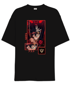 Black Clover Anime Asta Tasarım Baskılı Oversize Unisex Tişört