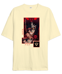 Black Clover Anime Asta Tasarım Baskılı Oversize Unisex Tişört