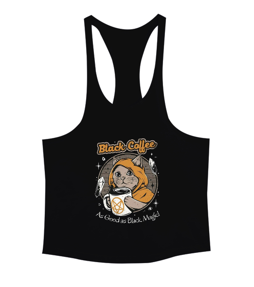 Black Coffee Black Magic Siyah Erkek Tank Top Atlet