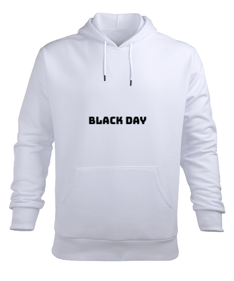 Black day Beyaz Erkek Kapüşonlu Hoodie Sweatshirt