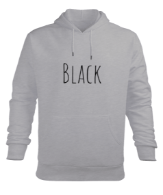 Black Erkek Kapüşonlu Hoodie Sweatshirt