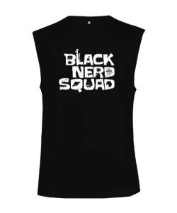 Black Nero Squad Siyah Kesik Kol Unisex Tişört