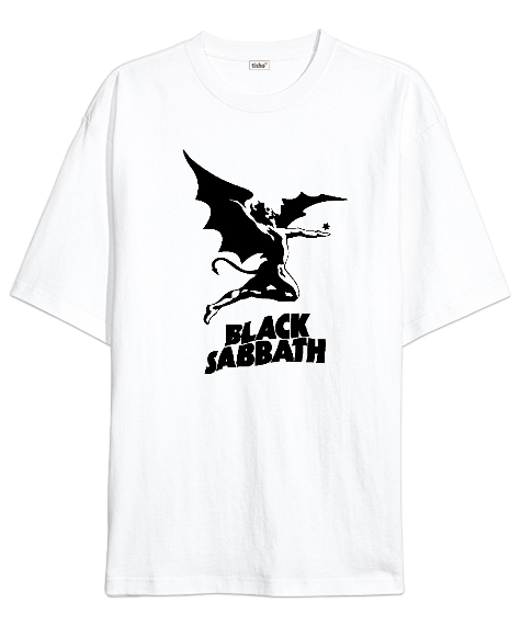 Black Sabbath Beyaz Oversize Unisex Tişört