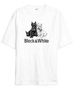 Black White Oversize Unisex Tişört