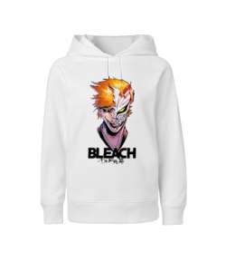 Bleach Anime Tasarım Baskılı Beyaz Çocuk Unisex Hoodie Kapüşonlu