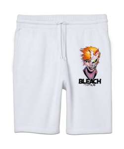 Bleach Anime Tasarım Baskılı Beyaz Unisex Sweatshirt Şort Regular Fit