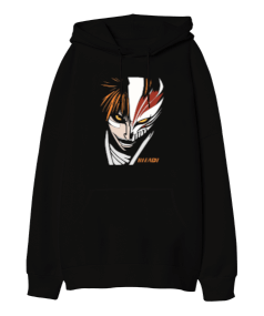 Bleach Anime Tasarım Baskılı Oversize Unisex Kapüşonlu Sweatshirt