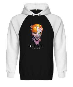 Bleach Anime Tasarım Baskılı Siyah/Beyaz Orjinal Reglan Hoodie Unisex Sweatshirt