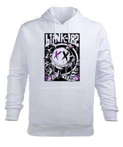 Blink 182 Blu V Beyaz Erkek Kapüşonlu Hoodie Sweatshirt