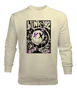 Blink 182 Blu V Krem Erkek Sweatshirt