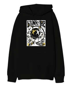 Blink 182 Blu V Siyah Oversize Unisex Kapüşonlu Sweatshirt