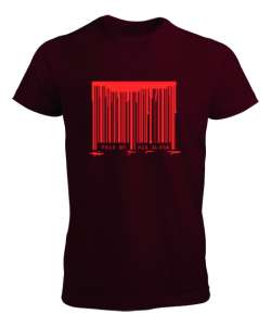 Blood Barcode - Barkod Bordo Erkek Tişört