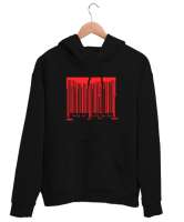 Blood Barcode - Barkod Siyah Unisex Kapşonlu Sweatshirt - Thumbnail